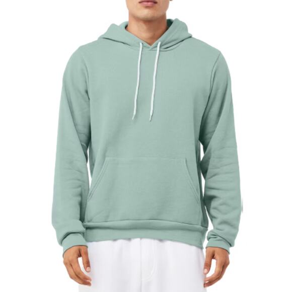 Dusty Blue Sponge Fleece Hoodie – Unisex Pullover Sweatshirt Sz M - Picture 2 of 5